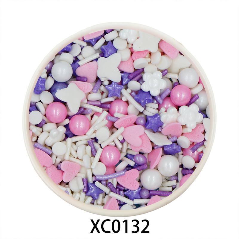 Kaibei Edible Sugar Pearls Red Heart Shaped Confett Edible Gold Silver Cake Sprinkles Cake Decorations for Valentine Cakes
