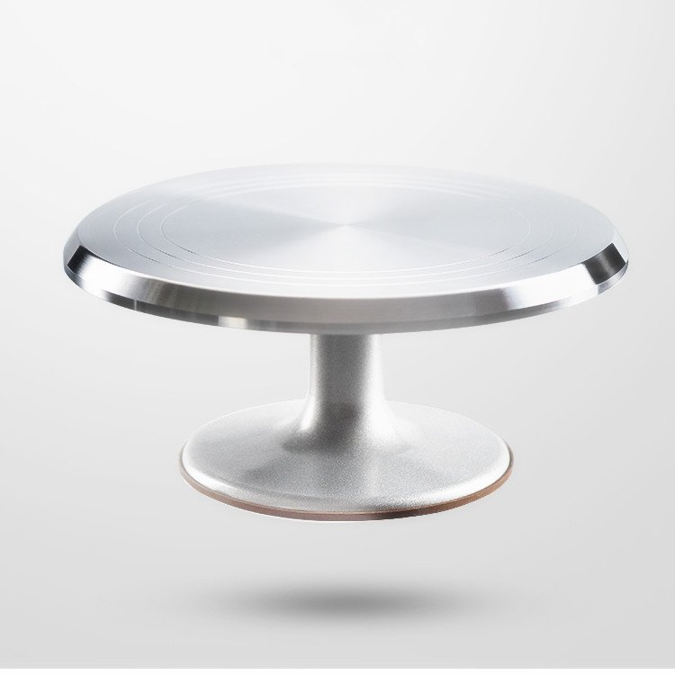 Cake Turntable 12Inch Aluminium Alloy Non-Slip Rubber Bottom Revolving Decorating Professional Cake Stand Rotating Base for Cake