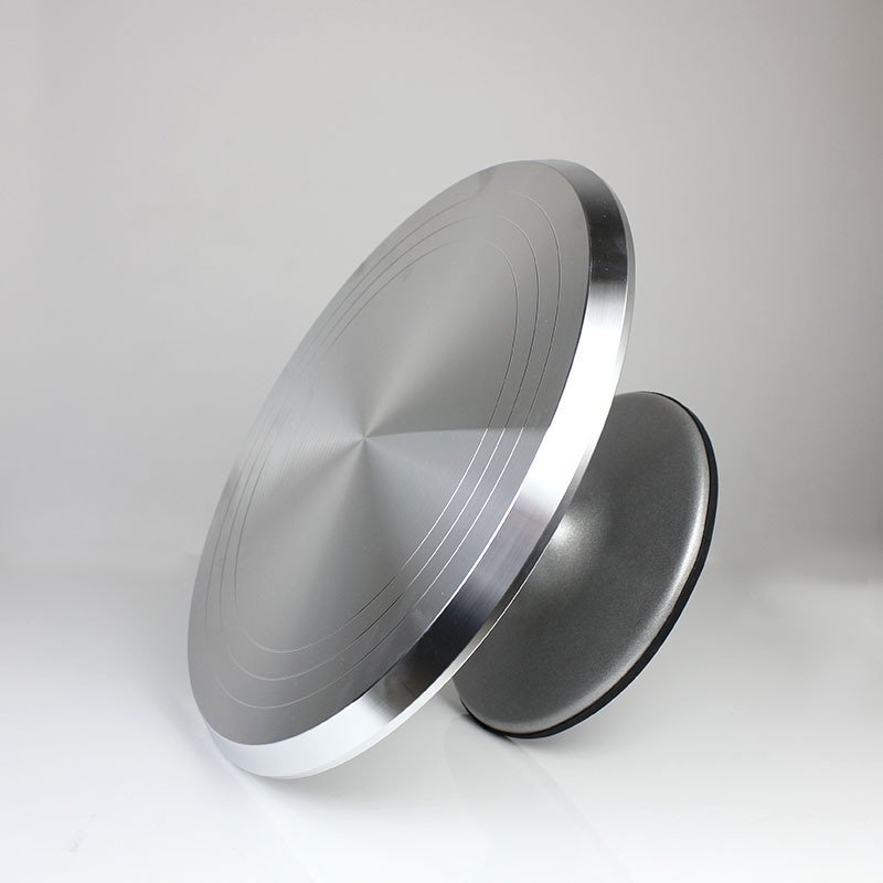 Cake Turntable 12Inch Aluminium Alloy Non-Slip Rubber Bottom Revolving Decorating Professional Cake Stand Rotating Base for Cake