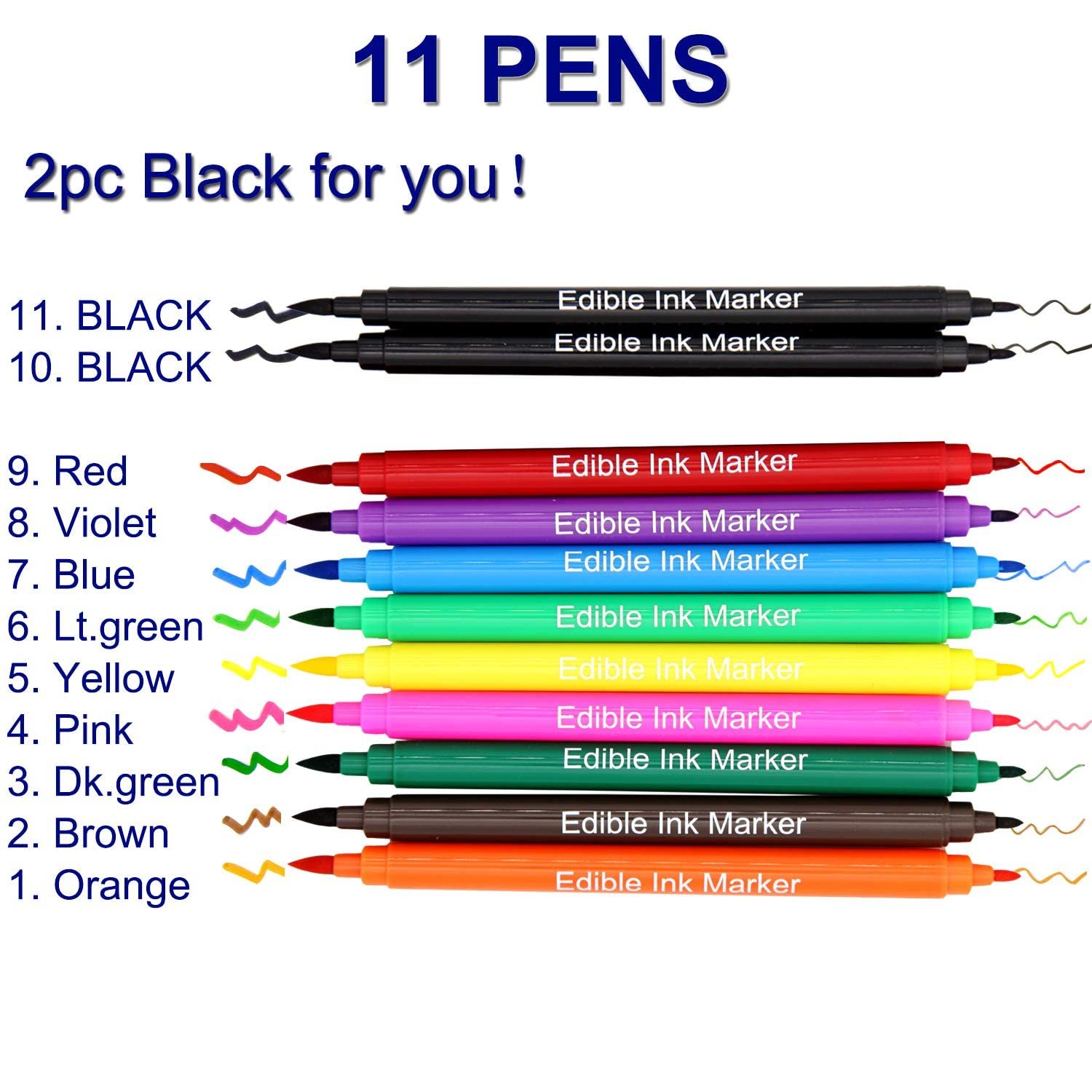 Food Grade Edible Food Coloring Marker Pens For Cake Drawing Decoration