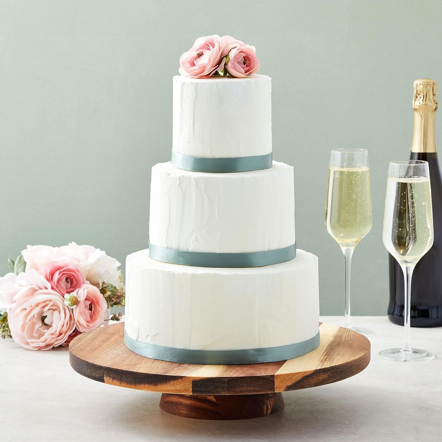 Solid Wood Cake Stand Round Acacia Wood For Home decoration For Appetizers And Desserts Wooden Cake Stand