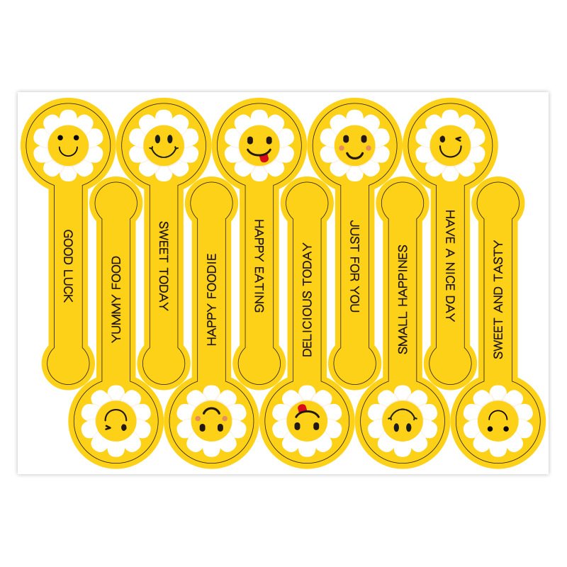 Good Quality Cute Smiley Face Strip Baking Seal Dessert Cake Egg Yolk Pastry Packing Box Seal Label decoration