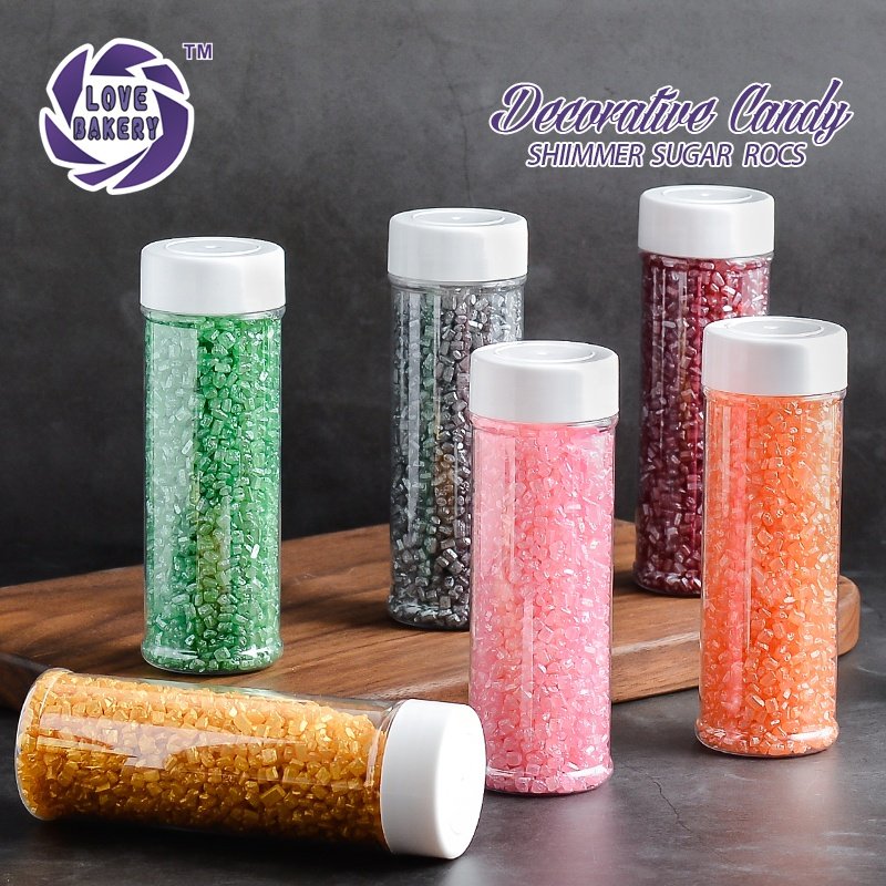 Love Bakery Shimmer Sugar Crystals for Cookies Bakery Ingredients Edible Sprinkles Cake Decorations Natural 7 Colors 6 Mesh