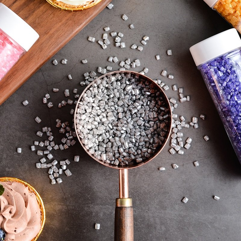 Love Bakery Shimmer Sugar Crystals for Cookies Bakery Ingredients Edible Sprinkles Cake Decorations Natural 7 Colors 6 Mesh