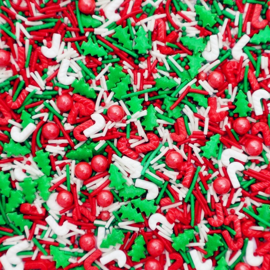 Christmas Sugar Dragee For Cake Decoration, X'mas Sprinkles for Holiday Deco