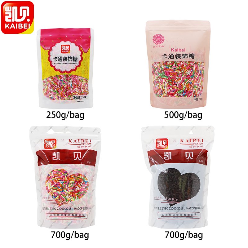 Factory wholesale price edible cake decorations chocolate sprinkle colorful jimmies edible sprinkles candy for cake decoration