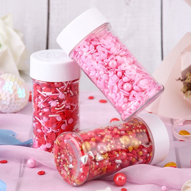 Valentine's day wholesales ice cream desserts cake decoration edible pressed sugar beads bakery ingredient sprinkles candy
