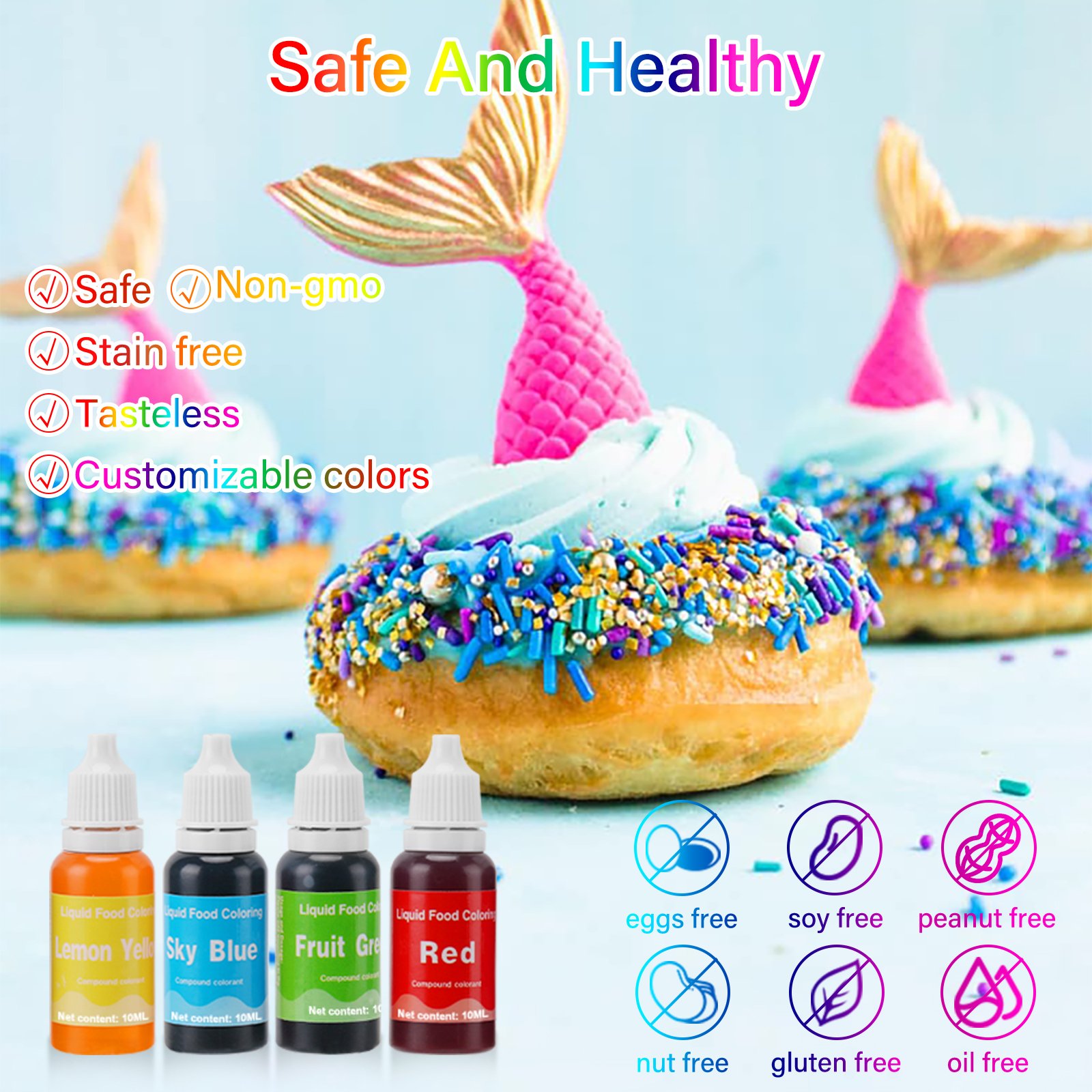 Factory sale Food Coloring 10ml Cake Pastry Cookies DIY Craft Cake Decoration Edible Color Pigment Cream Toning Liquid Droplet