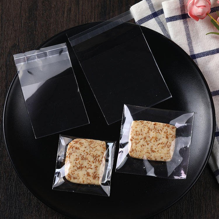 Clear Cellophane Bakery Candy Cookie Food Plastic Transparent Self Adhesive Sealing Opp Packaging Bag