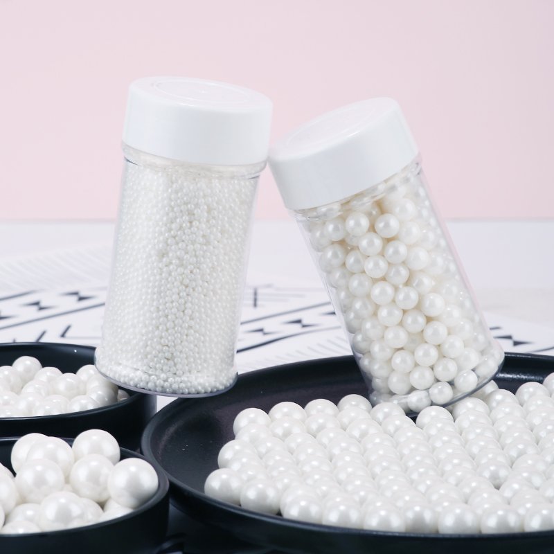 Factory direct wholesale single color edible molded candy polished ball rainbow nonpareils in 85g bottle bakery decoration ingre