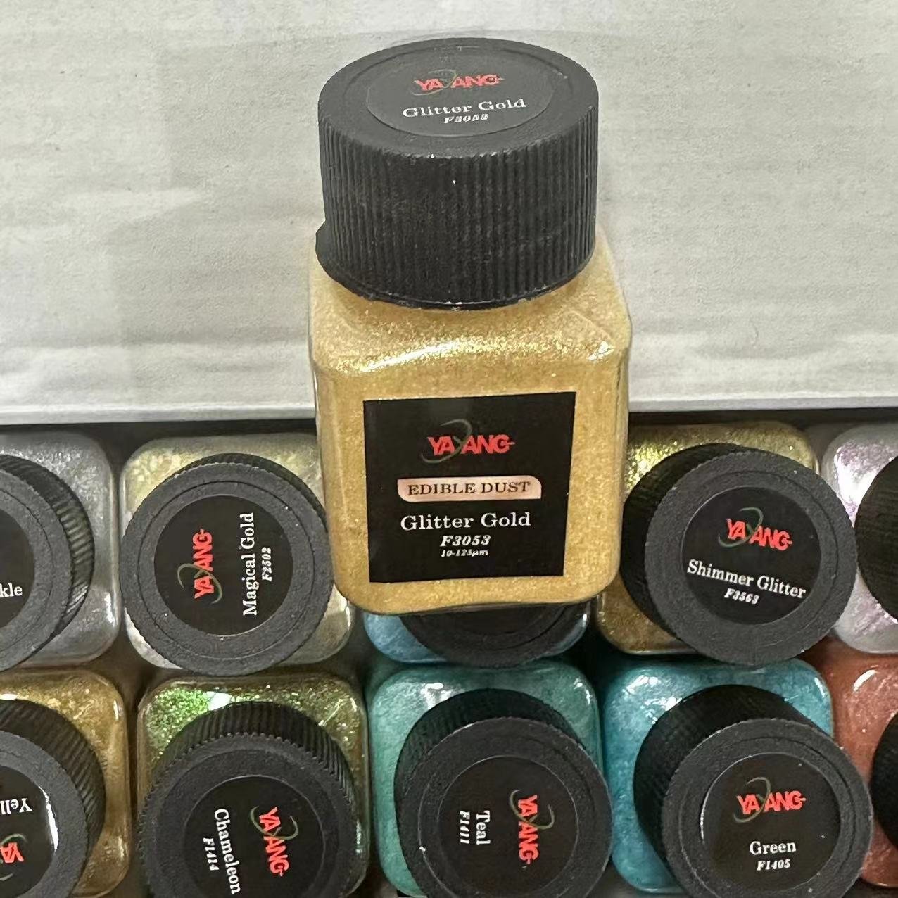 Edible Glitter 30 Colors Set Packing Pearl Pigments for Drink Nature Mica Coated Titanium Metallic Powder