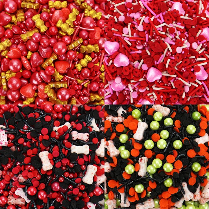 Candy sprinkles cake decoration colorful mixed shape sugar pearl beads edible candy