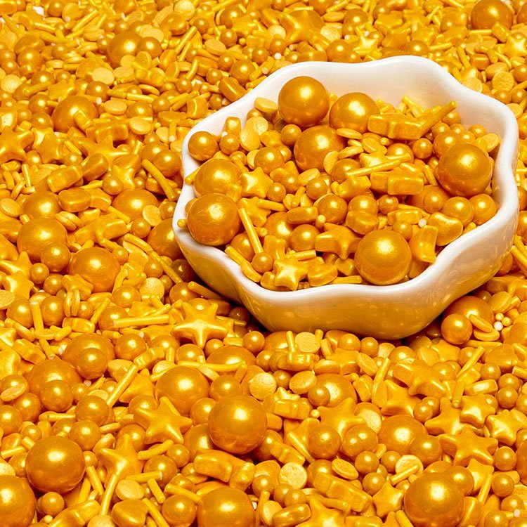 Guaranteed Quality Wholesale Customized Gold Cake Decoration Sprinkles Pearl Sugar