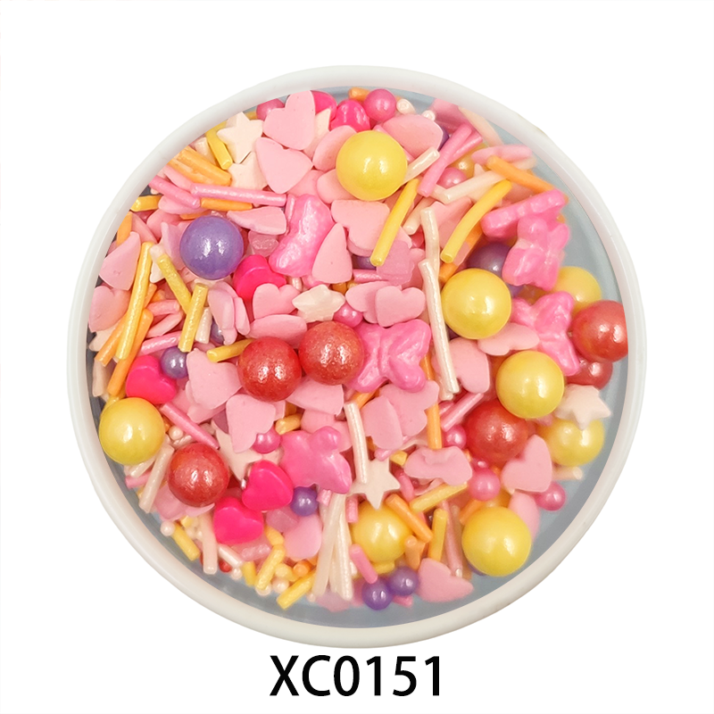 Kaibei Edible Sugar Pearls Cake Decorating Supplies Heart Candy Cake Sprinkles Edible Decoration for Valentine Cake Decoration