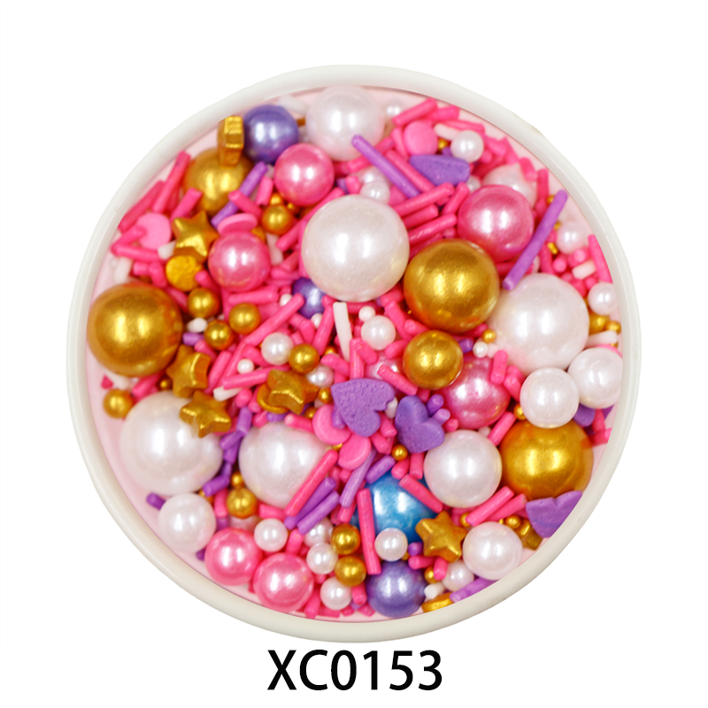 Kaibei Edible Sugar Pearls Cake Decorating Supplies Heart Candy Cake Sprinkles Edible Decoration for Valentine Cake Decoration