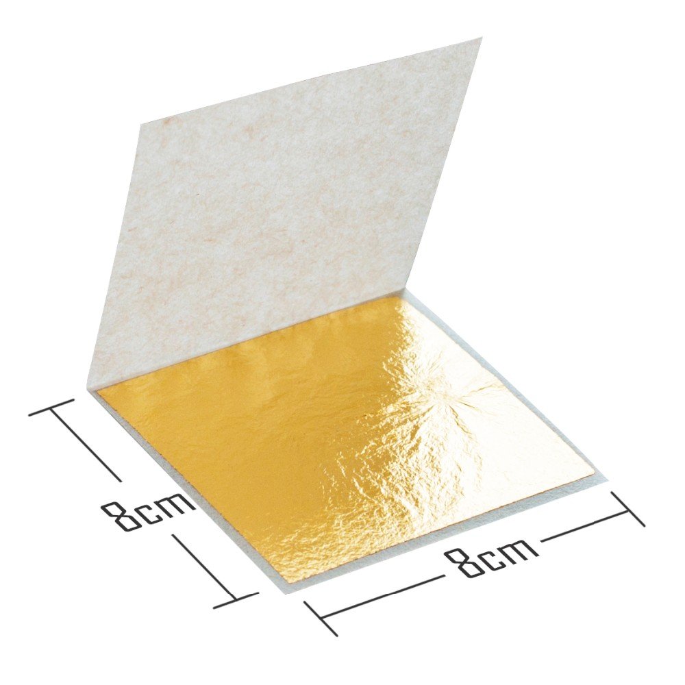 24K Edible Gold Leaf Sheets 8x8 cm (10Sheets) Made of 99.99% Real Gold Used in Beauty Routine and Makeup, Bakery and Pastry eg.