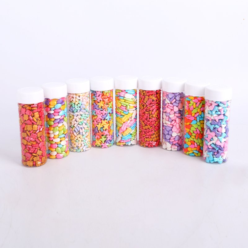 Bulk Fruity Sugarfree Solid Color Bag Faux Flower Shape Themed Decorative Heart Sugar Edible Confetti Sealer Round Sprinkles