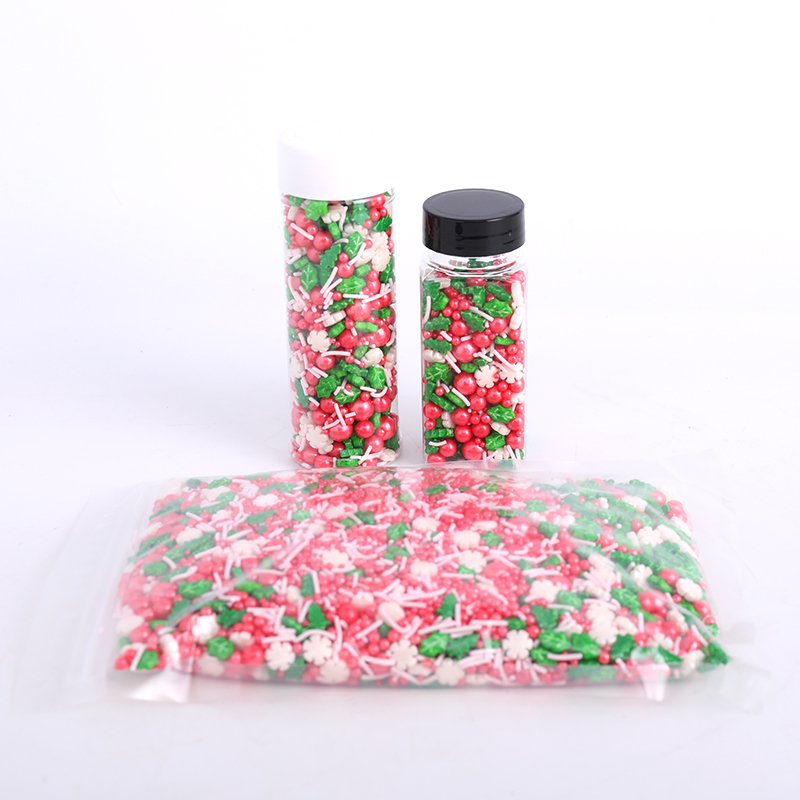 Bulk Fruity Sugarfree Solid Color Bag Faux Flower Shape Themed Decorative Heart Sugar Edible Confetti Sealer Round Sprinkles
