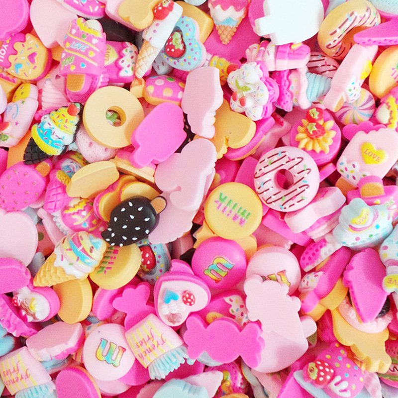 Foretrend Random Mix Flat Back Desert Mix Resin Charms Cabochons For Slime Handmade DIY Mobile