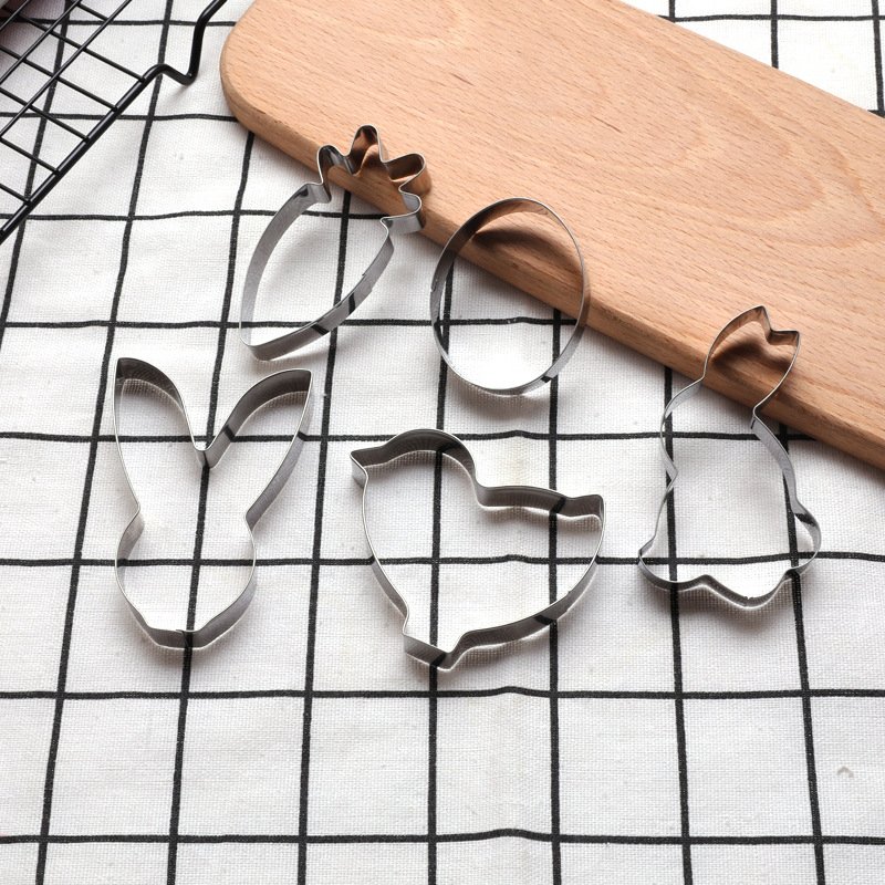 Kitchen Baking Equipment Rabbit Head Chicken Carrot Eggs Shaped Stainless Steel Cake Decoration Cookie Cutter Mold