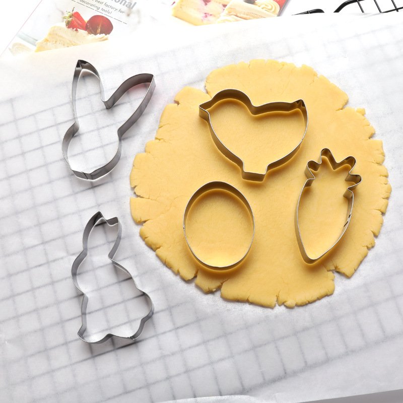 Kitchen Baking Equipment Rabbit Head Chicken Carrot Eggs Shaped Stainless Steel Cake Decoration Cookie Cutter Mold