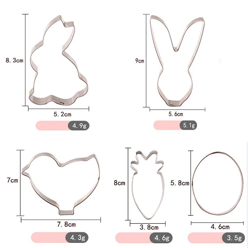 Kitchen Baking Equipment Rabbit Head Chicken Carrot Eggs Shaped Stainless Steel Cake Decoration Cookie Cutter Mold