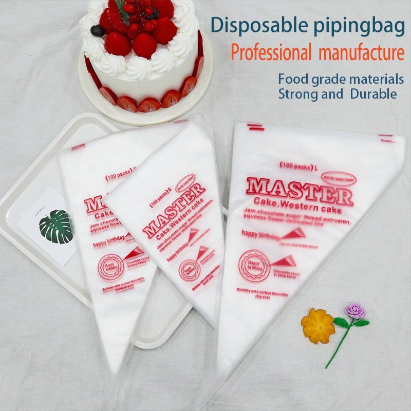 10 Inch 100 pcs HDPE thick cupcake baking decorating tools kitchen diy plastic disposable tipless custom cake piping bags