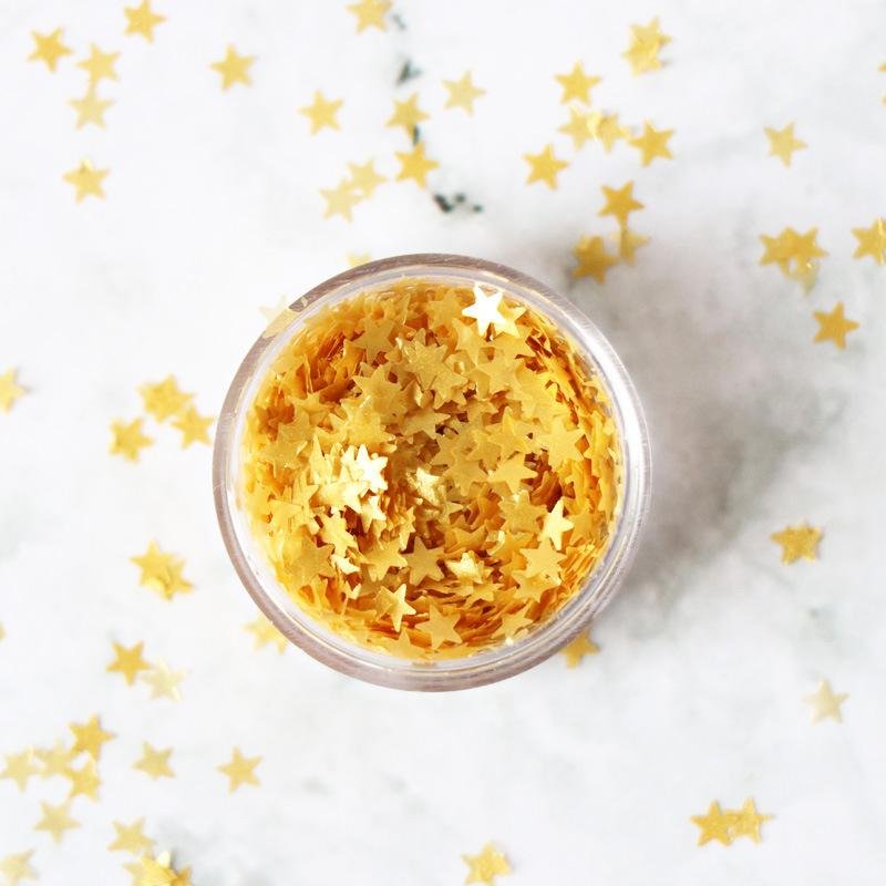 Edible Gold Glitter Star Sprinkles for cake decoration