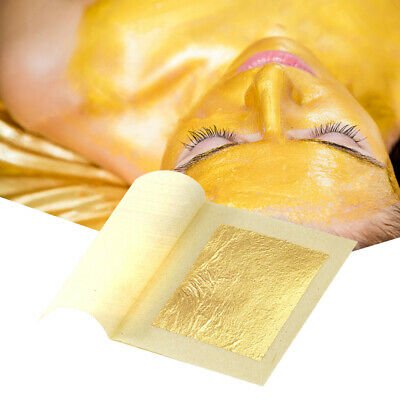 Details about 100 Sheets 4x4 cm 24K 99.99% Pure Gold-Leaf for Facial Spa ANTI-Wrinkle