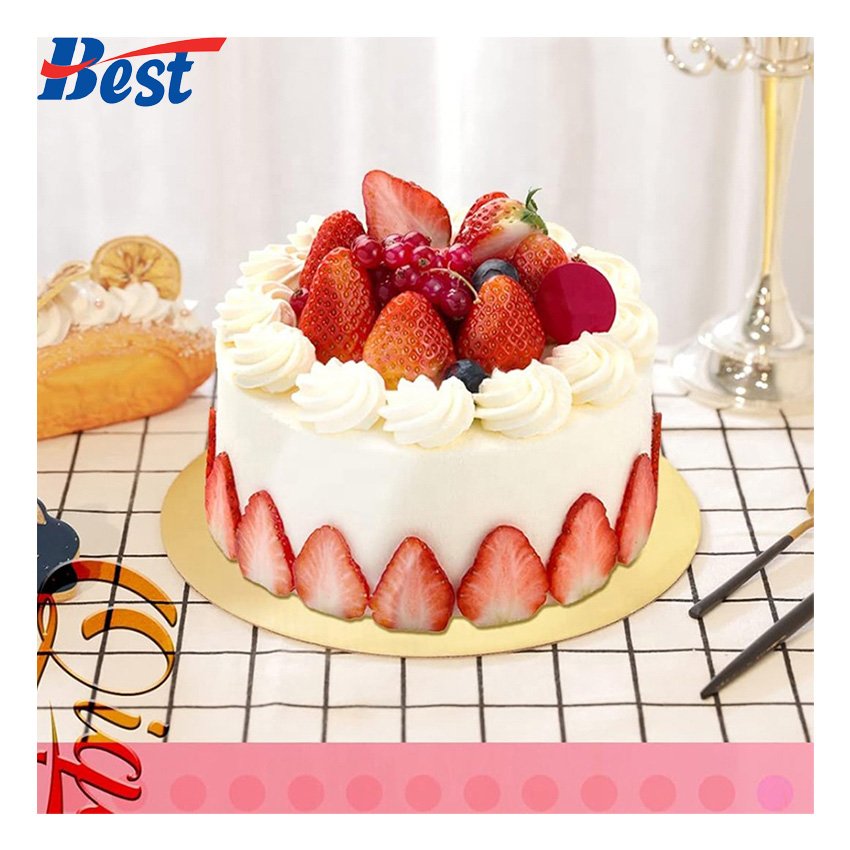 Wholesale Custom Personalized Design Printed Round White Gold Cake Boards Cake Bases Boards