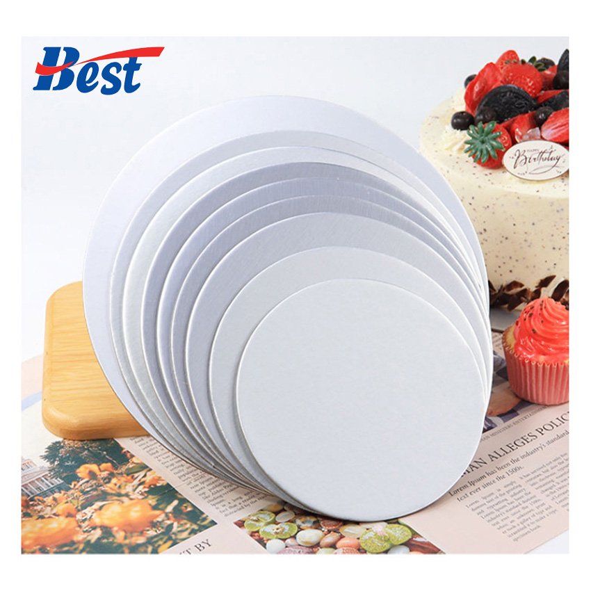 Wholesale Custom Personalized Design Printed Round White Gold Cake Boards Cake Bases Boards