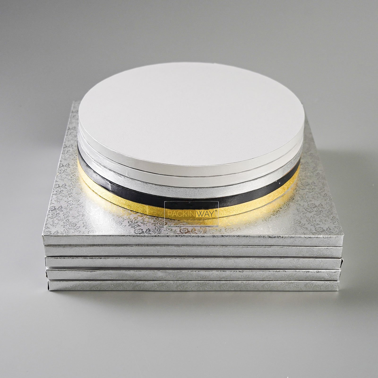 White Cake Drums Round 10 Inch Cake Boards Smooth Edges For Multi Tiered Birthday Wedding Party Cakes Drum Board