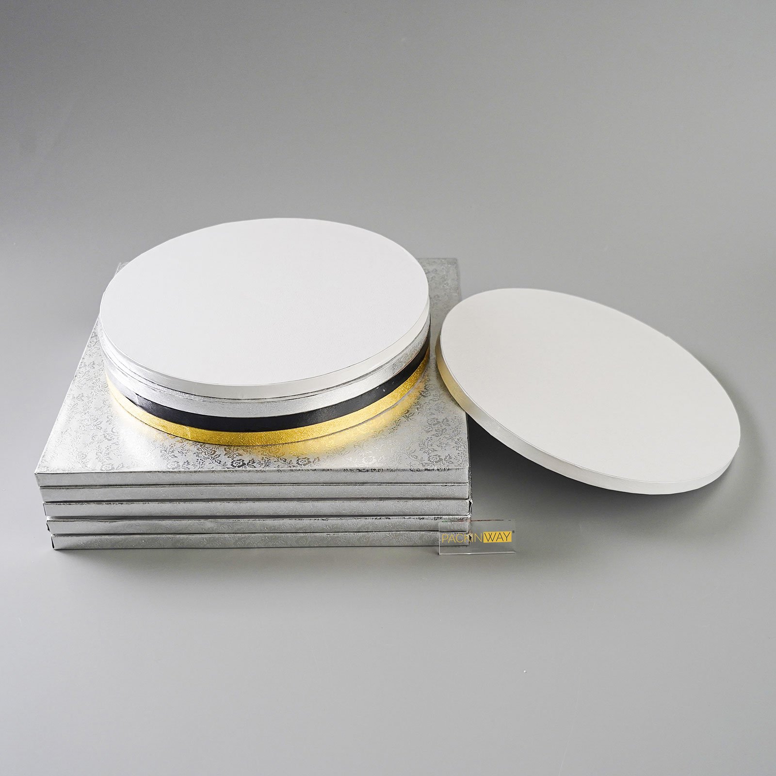 White Cake Drums Round 10 Inch Cake Boards Smooth Edges For Multi Tiered Birthday Wedding Party Cakes Drum Board