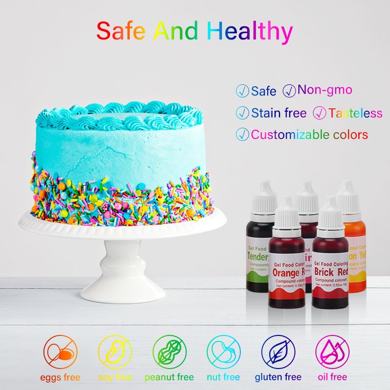 Edible Food Coloring Gel 15g For Baking Fondant Cooking Concentrated Icing Food Grade Edible Pigment Color Gel Cake Decoration