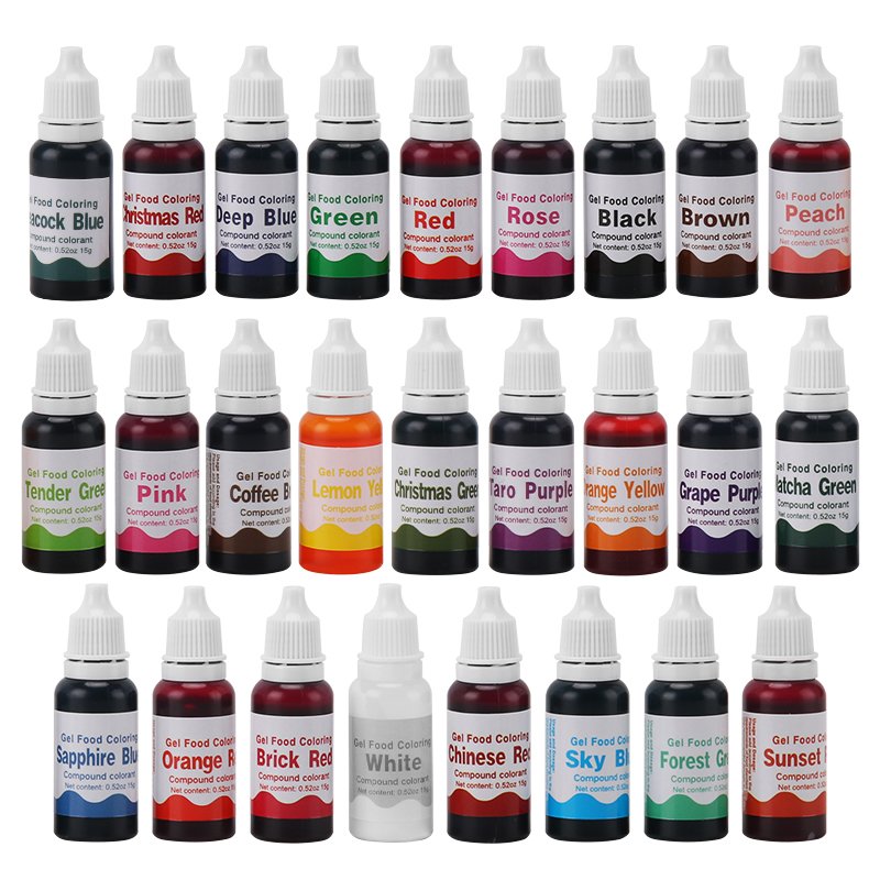 Edible Food Coloring Gel 15g For Baking Fondant Cooking Concentrated Icing Food Grade Edible Pigment Color Gel Cake Decoration
