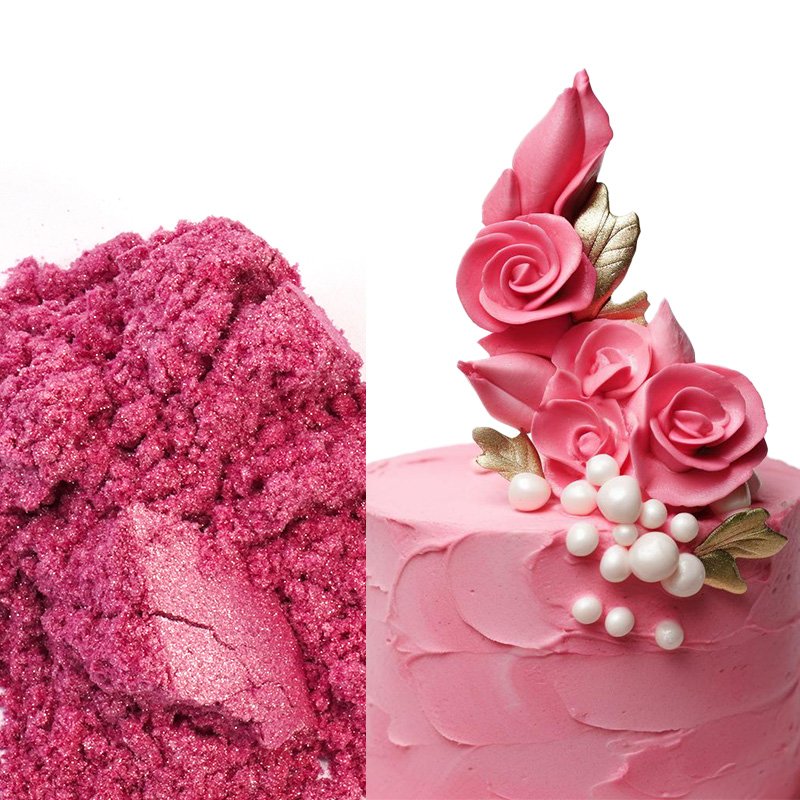 Edible Glitter 4g jar bottle gold pink 2 colors packed edible lustre glitter for cake