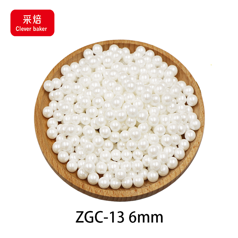 Wholesale 6mm White Edible Sugar Beads Solid Cake Sprinkles for Bakery Halal Bottle/Bag Packaging