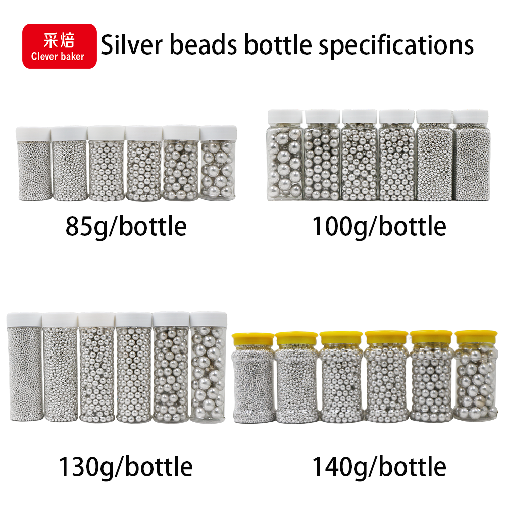 1kg metallic sprinkle edible silver sprinkels 2mm 4mm 7mm mix edible sugar beads