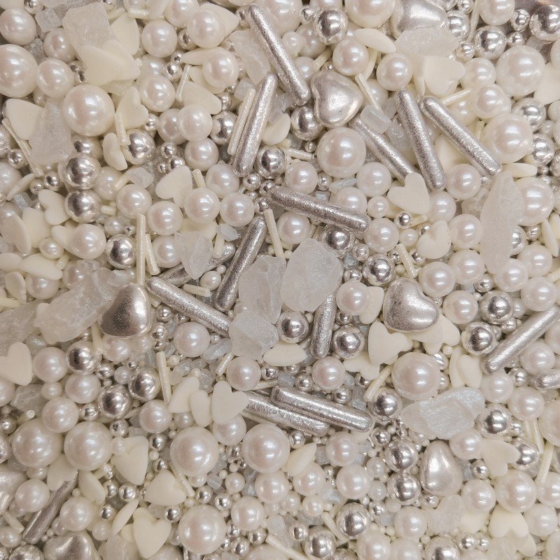 1kg metallic sprinkle edible silver sprinkels 2mm 4mm 7mm mix edible sugar beads