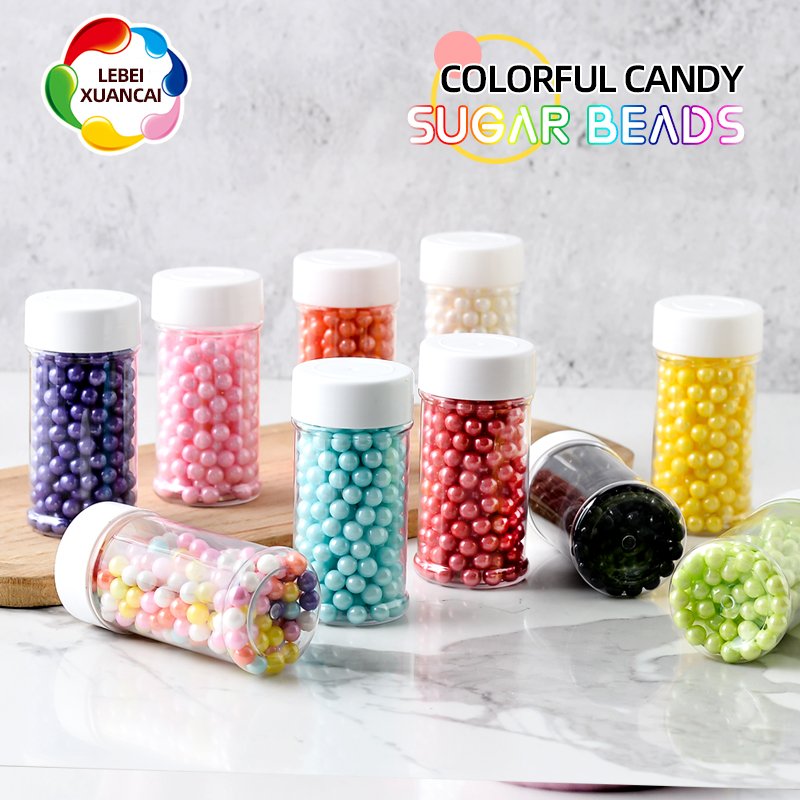 factory direct wholesale mix color edible molded candy pearlized 7mm colorful nonpareils in 85g bottle for cake ingredients