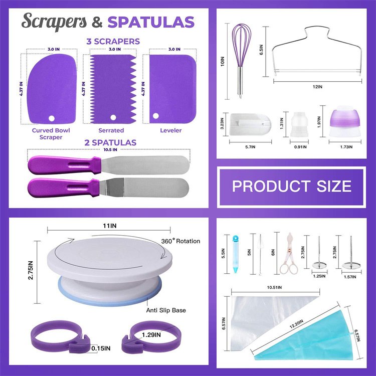137 Pcs Piping Bag Set Turntable Reposteria Pastry Baking Supplies Stand Cake Decoration Accessories
