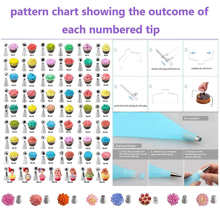 137 Pcs Piping Bag Set Turntable Reposteria Pastry Baking Supplies Stand Cake Decoration Accessories