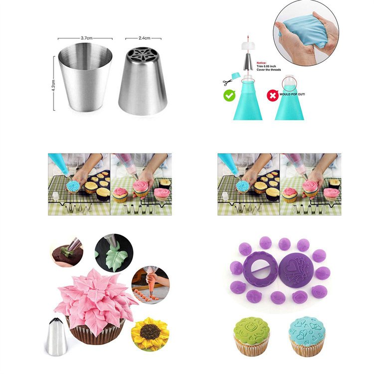 137 Pcs Piping Bag Set Turntable Reposteria Pastry Baking Supplies Stand Cake Decoration Accessories