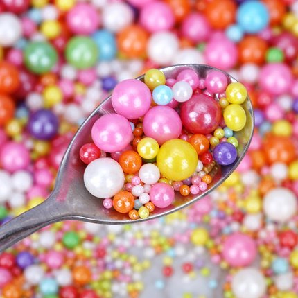 White Sugar Pearl, Pearlised Dragees, Edible Pearl Sugar For Bakery Decoration