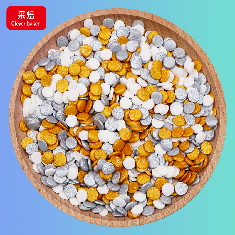 Edible sprinkles Edible confetti Little Round piece 7mm Spanish sliced sugar cake sprinkles halal sprinkles sugar sprinkles