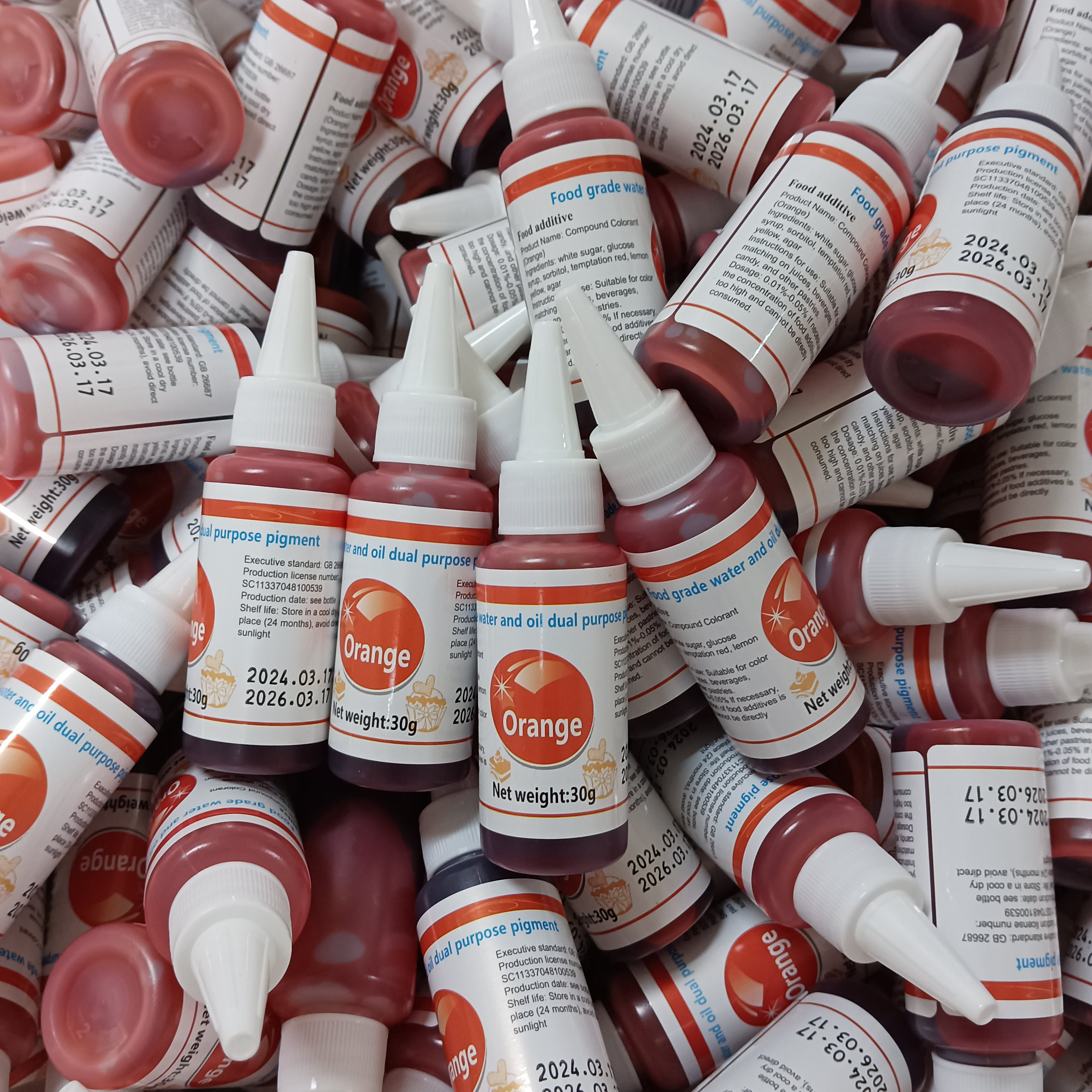 Factory Price Colorant 21 ColorsWholesale Edible Food Coloring Gel Water Solubility Color For Cake Cookies 10ml 30g