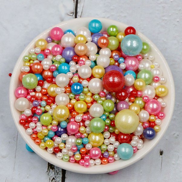 Multicolor mixed sugar beads, sugar needles edible, used for cake and pastry decoration