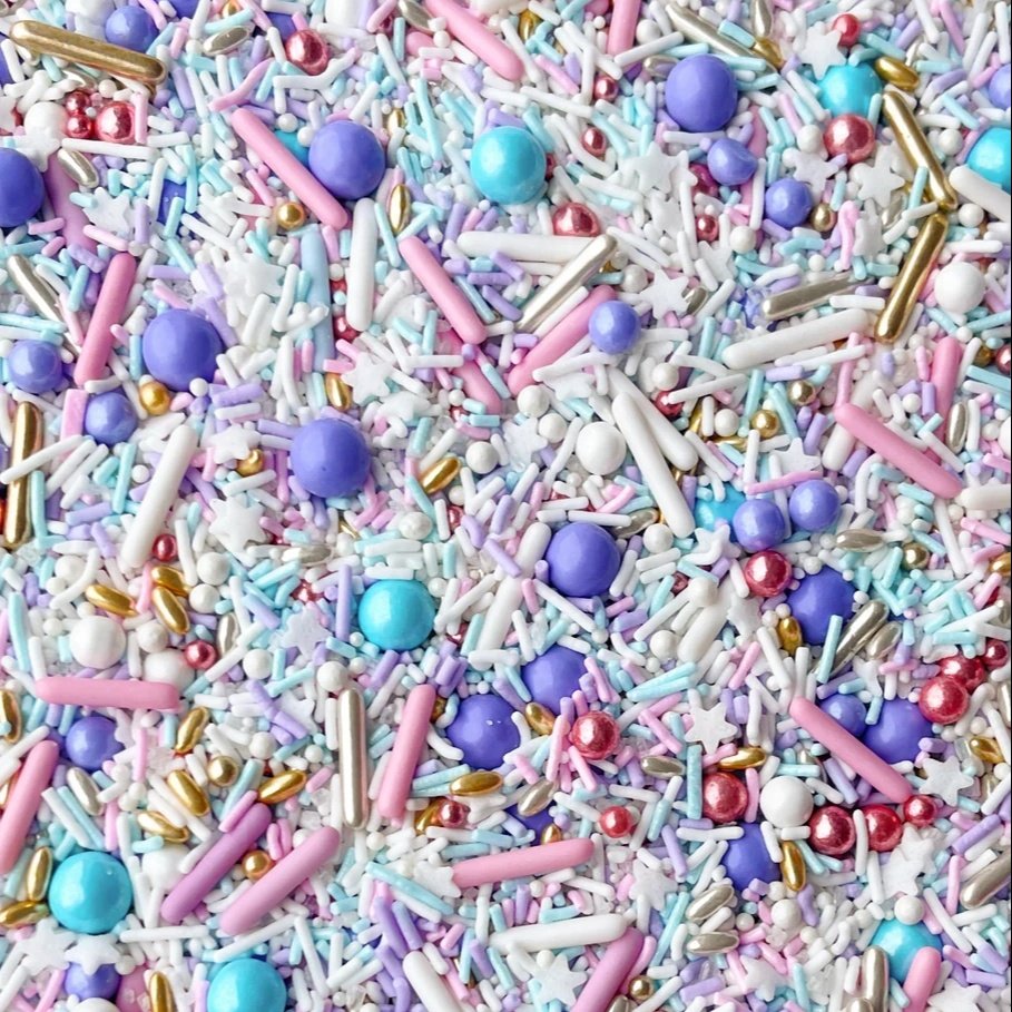 Sweet Sprinkle with Medley Magical Pastel Candy Beads, Crunchy Edible pearls and Gold Metallic Rods