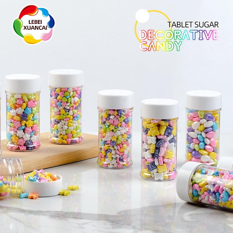 Sprinkles candy factory star flower moon shape of candy bakery ingredients wholesalers pressed candy for cake decoration