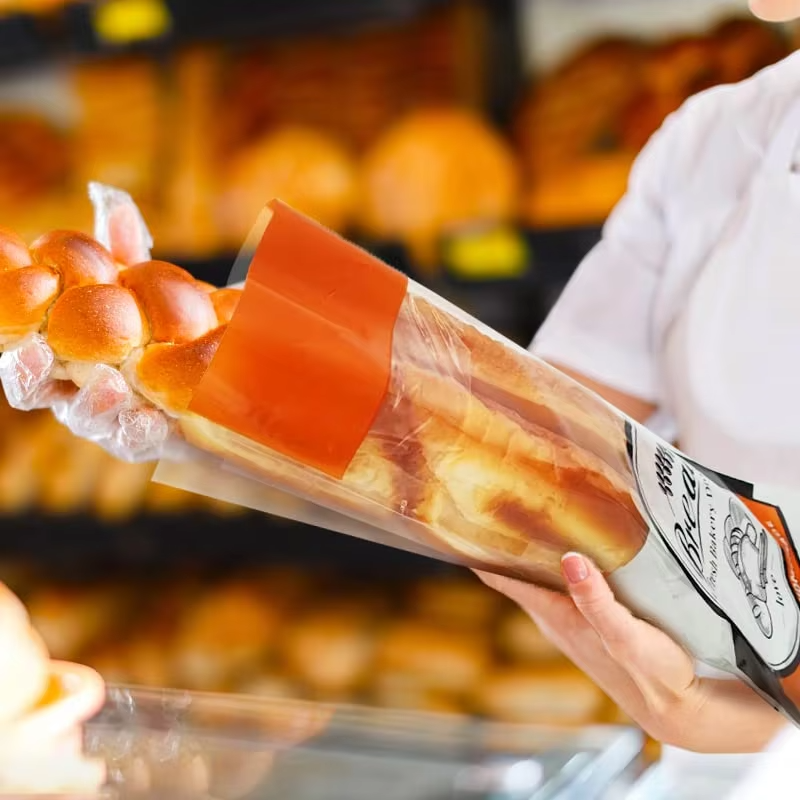Top Popular Flexible Portable bakery bread side gusset plastic bag with window